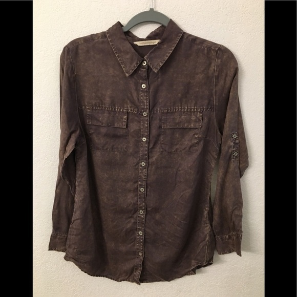 Soft Surroundings rustic Lyocell soft button up shirt womens size small - Picture 1 of 8